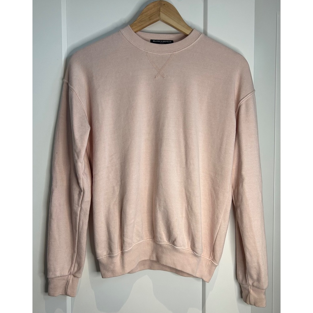 Brandy Melville Womens Light Pink Erica Crewneck‎ Sweatshirt One Size Oversized